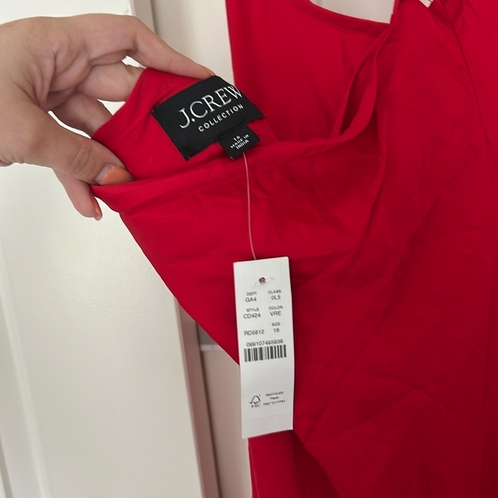 NWT J Crew Collection cowlback slip dress in satin - Picture 4 of 5